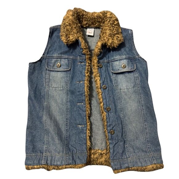 Target Jackets & Blazers - Retro Y2K Western Indie Sleaze Cowgirl McBling Mob Wife Faux Fur Denim Vest L
